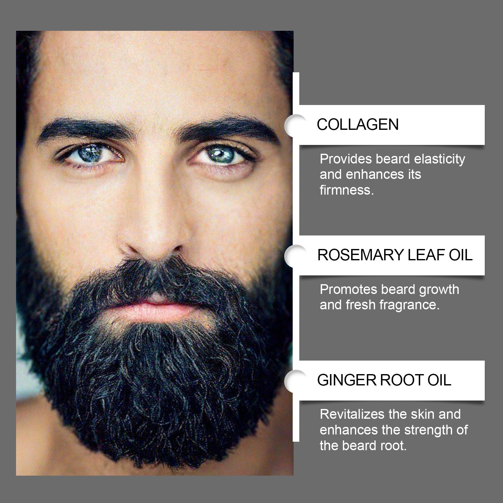 Moisturizing & Softening Beard Growth Essential Oil with Roller Applicator (60ml)