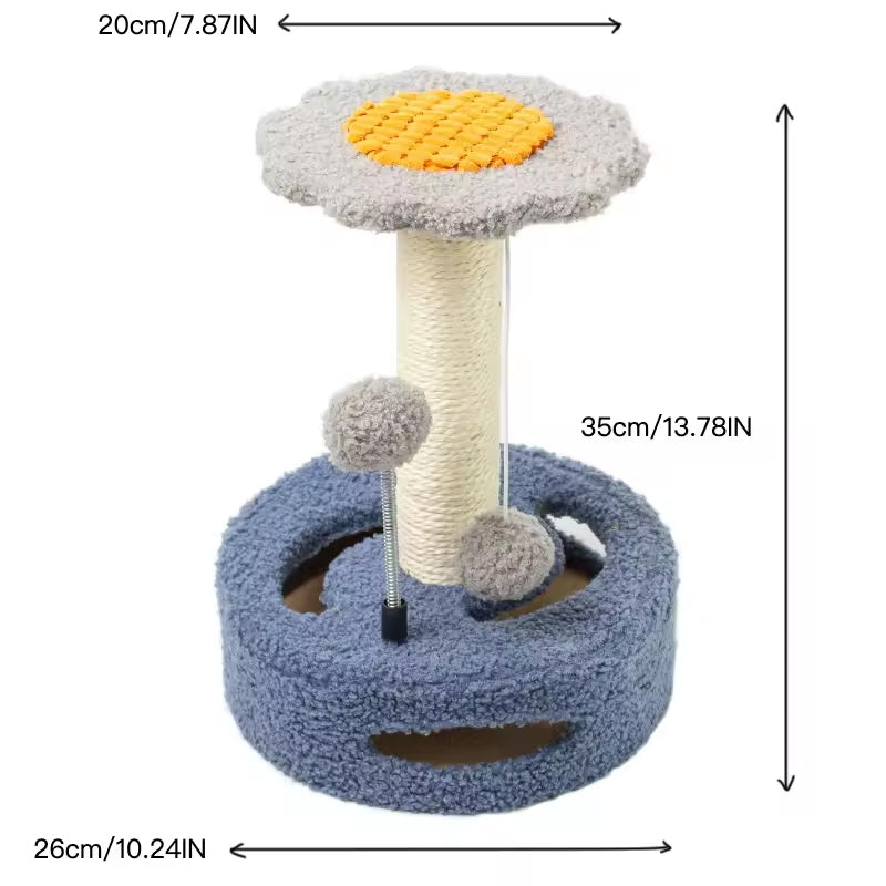 Small Cat Climbing Post with Scratch Pad