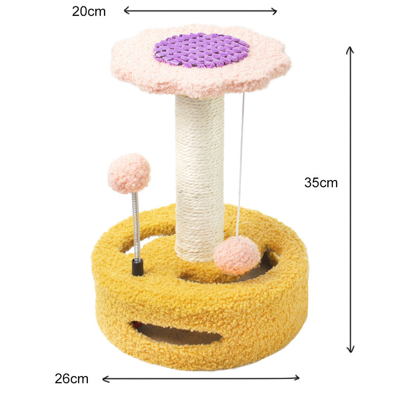 Small Cat Climbing Post with Scratch Pad