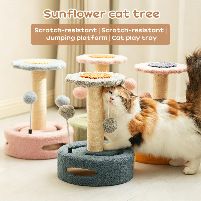Small Cat Climbing Post with Scratch Pad