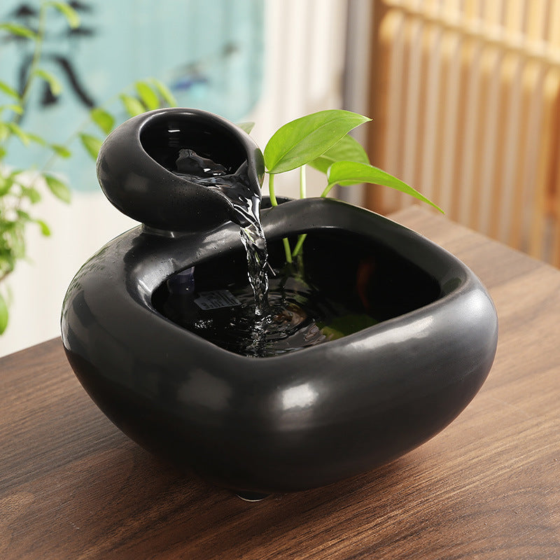 Wealth Flowing Water Ceramic Desktop Fountain Ornament