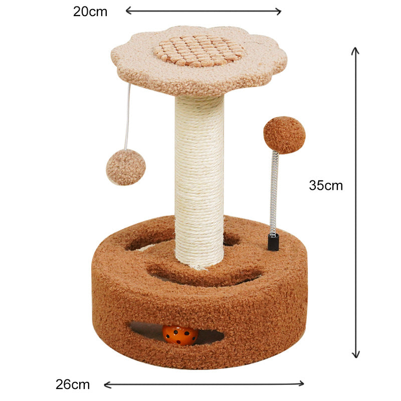 Small Cat Climbing Post with Scratch Pad
