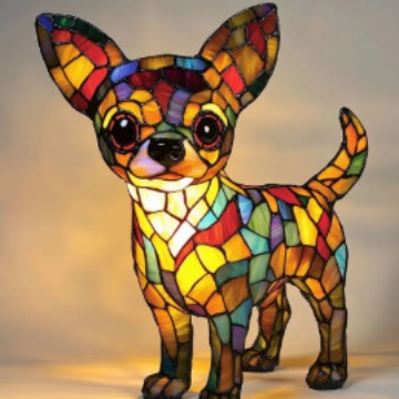 Resin Dog Statue Night Light for Home & Office Décor