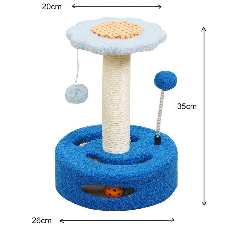 Small Cat Climbing Post with Scratch Pad