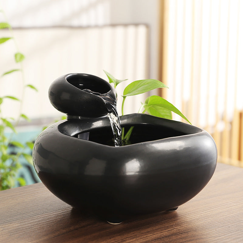 Wealth Flowing Water Ceramic Desktop Fountain Ornament