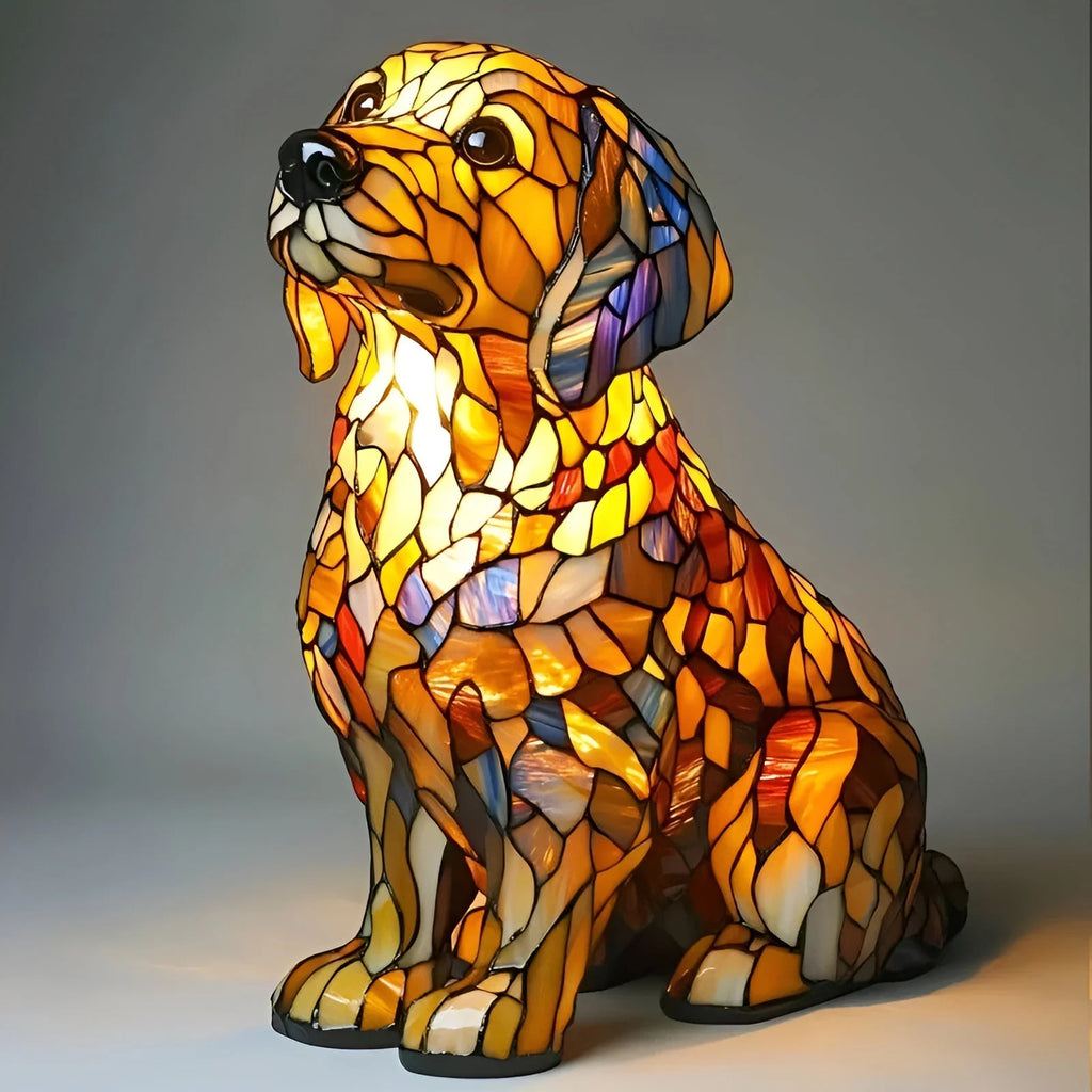 Resin Dog Statue Night Light for Home & Office Décor