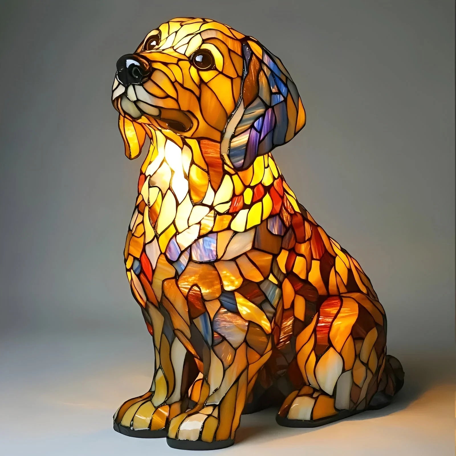 Resin Dog Statue Night Light for Home & Office Décor