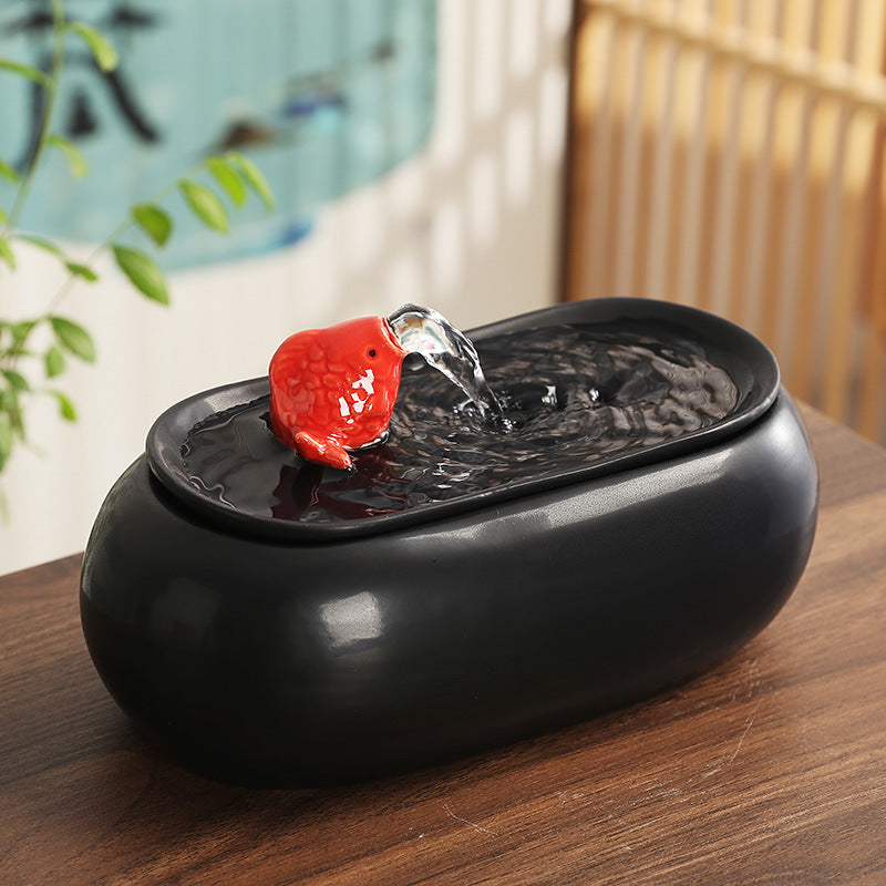 Wealth Flowing Water Ceramic Desktop Fountain Ornament