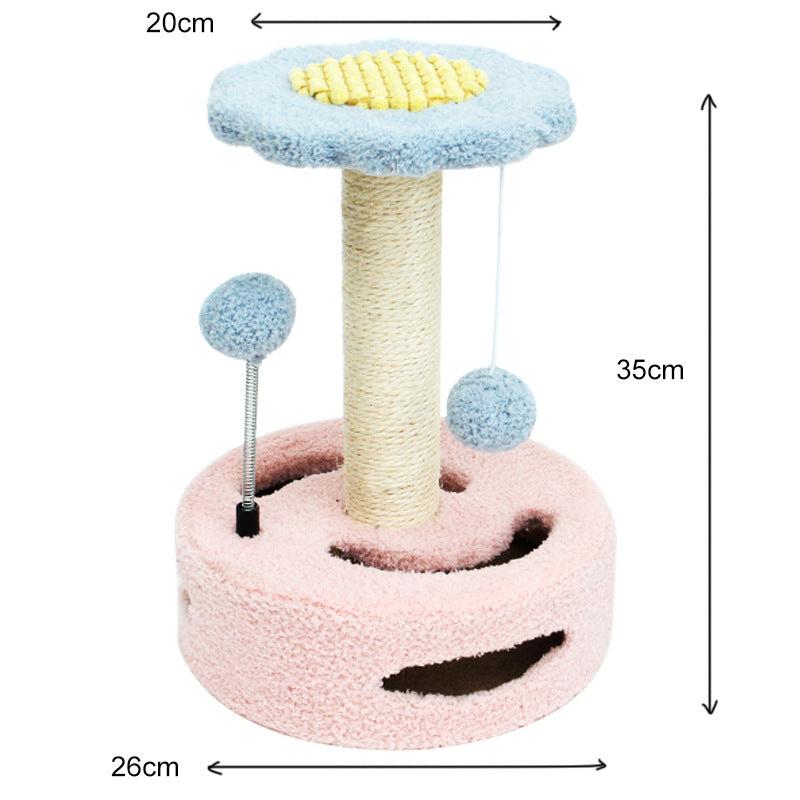 Small Cat Climbing Post with Scratch Pad