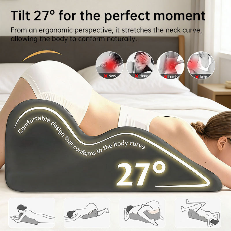 Memory Foam Bed Rest & Lumbar Support Pillow