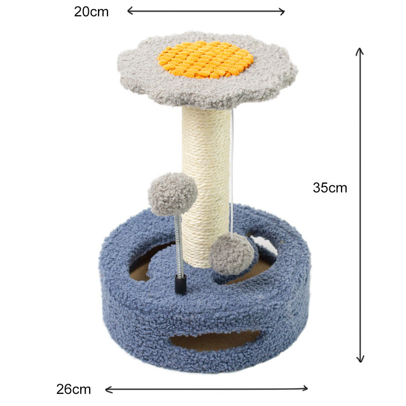 Small Cat Climbing Post with Scratch Pad