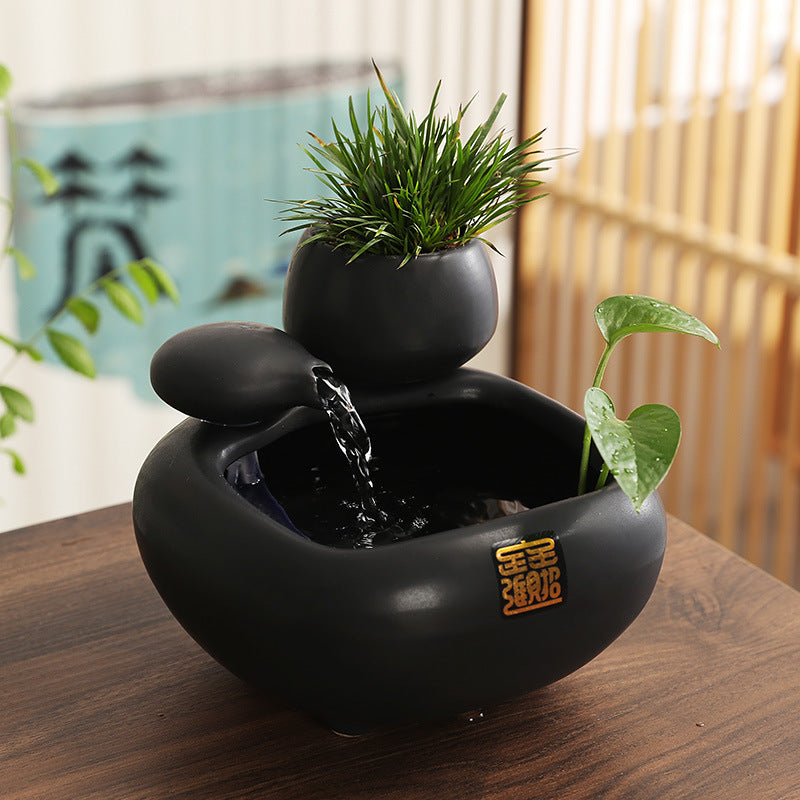 Wealth Flowing Water Ceramic Desktop Fountain Ornament