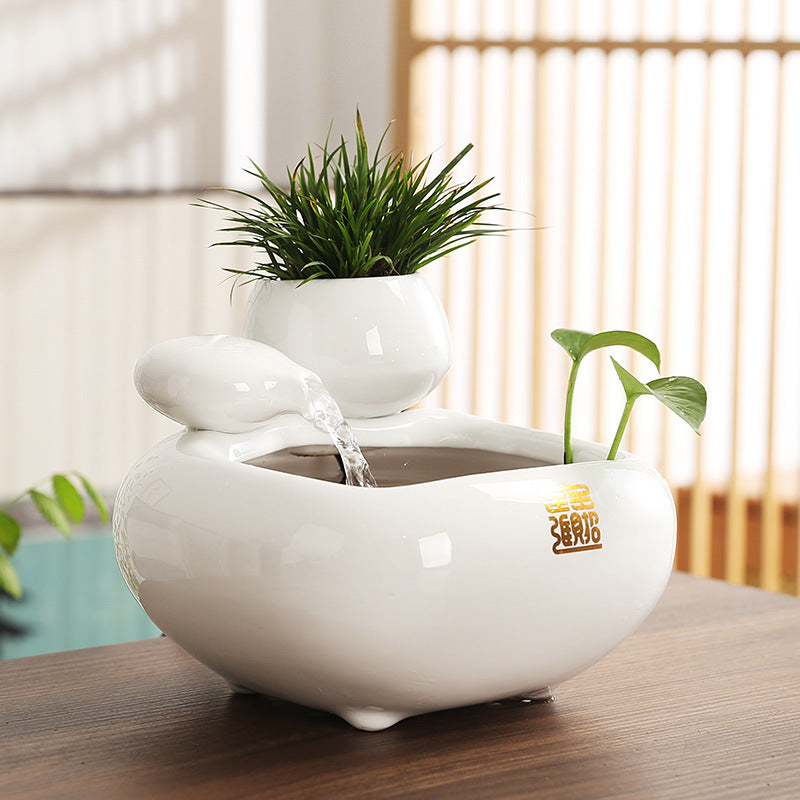 Wealth Flowing Water Ceramic Desktop Fountain Ornament