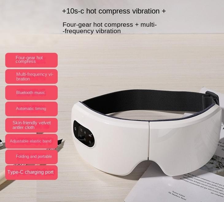 Rechargeable Heated Eye Massager with Vibration & Music