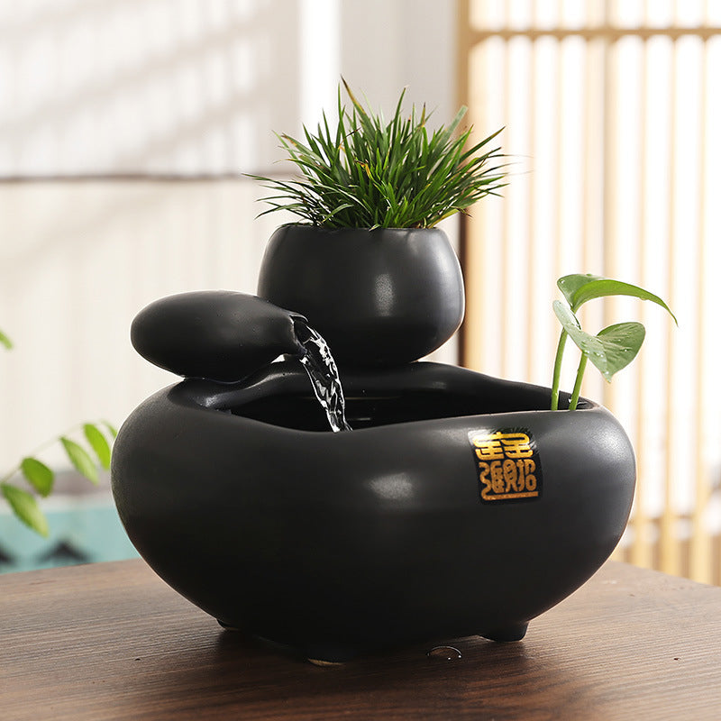 Wealth Flowing Water Ceramic Desktop Fountain Ornament