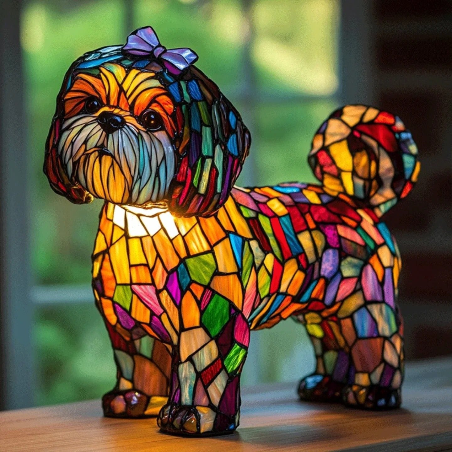 Resin Dog Statue Night Light for Home & Office Décor