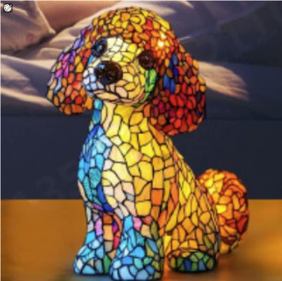 Resin Dog Statue Night Light for Home & Office Décor