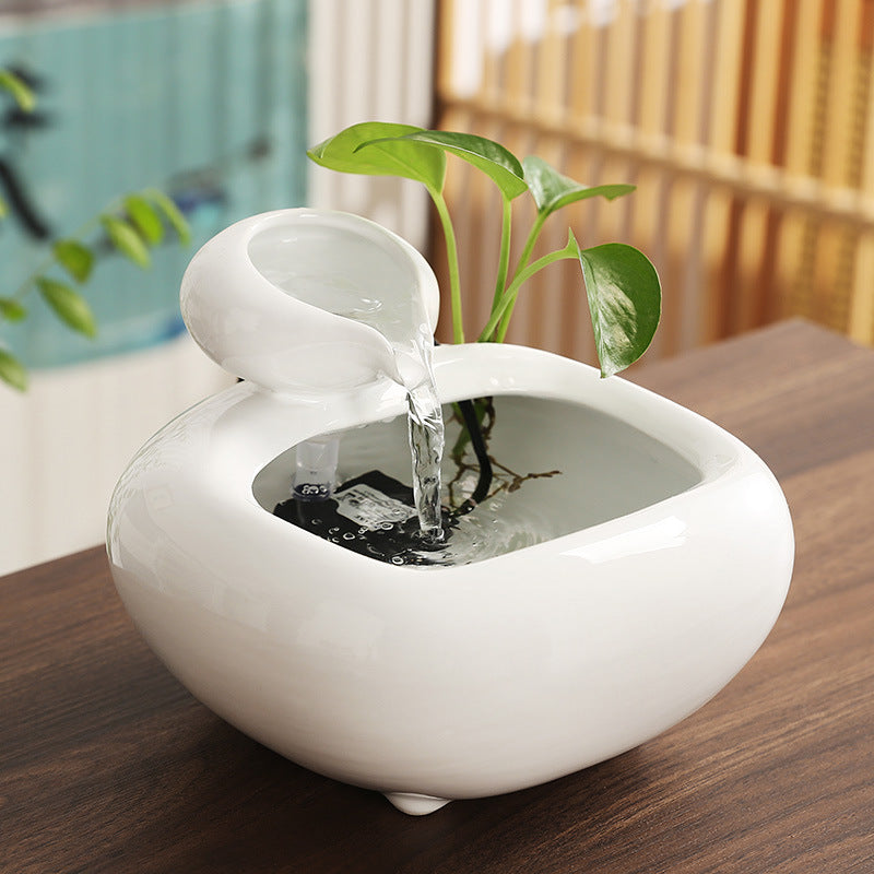 Wealth Flowing Water Ceramic Desktop Fountain Ornament