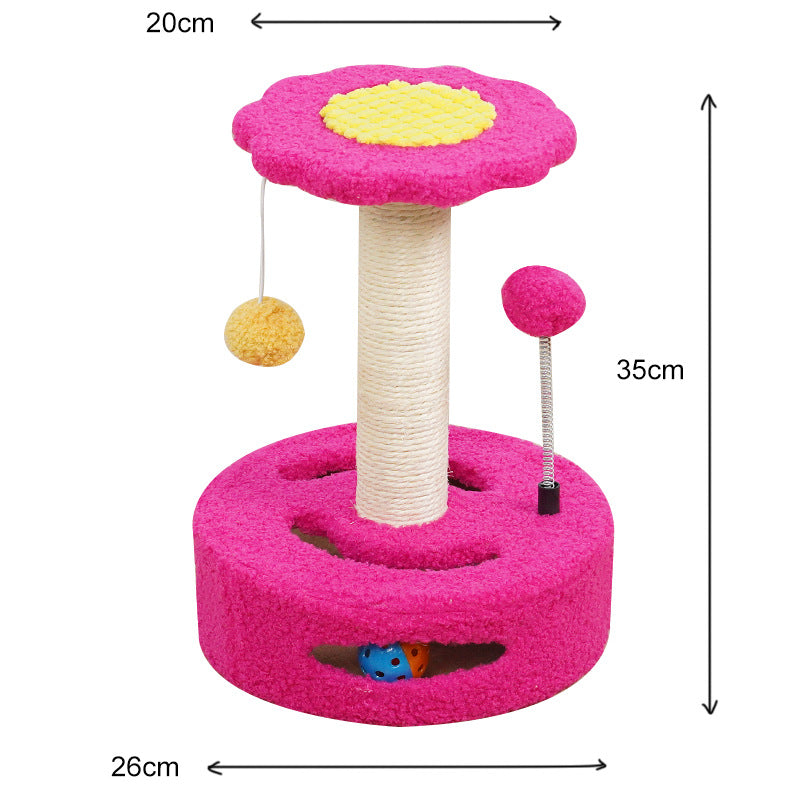 Small Cat Climbing Post with Scratch Pad